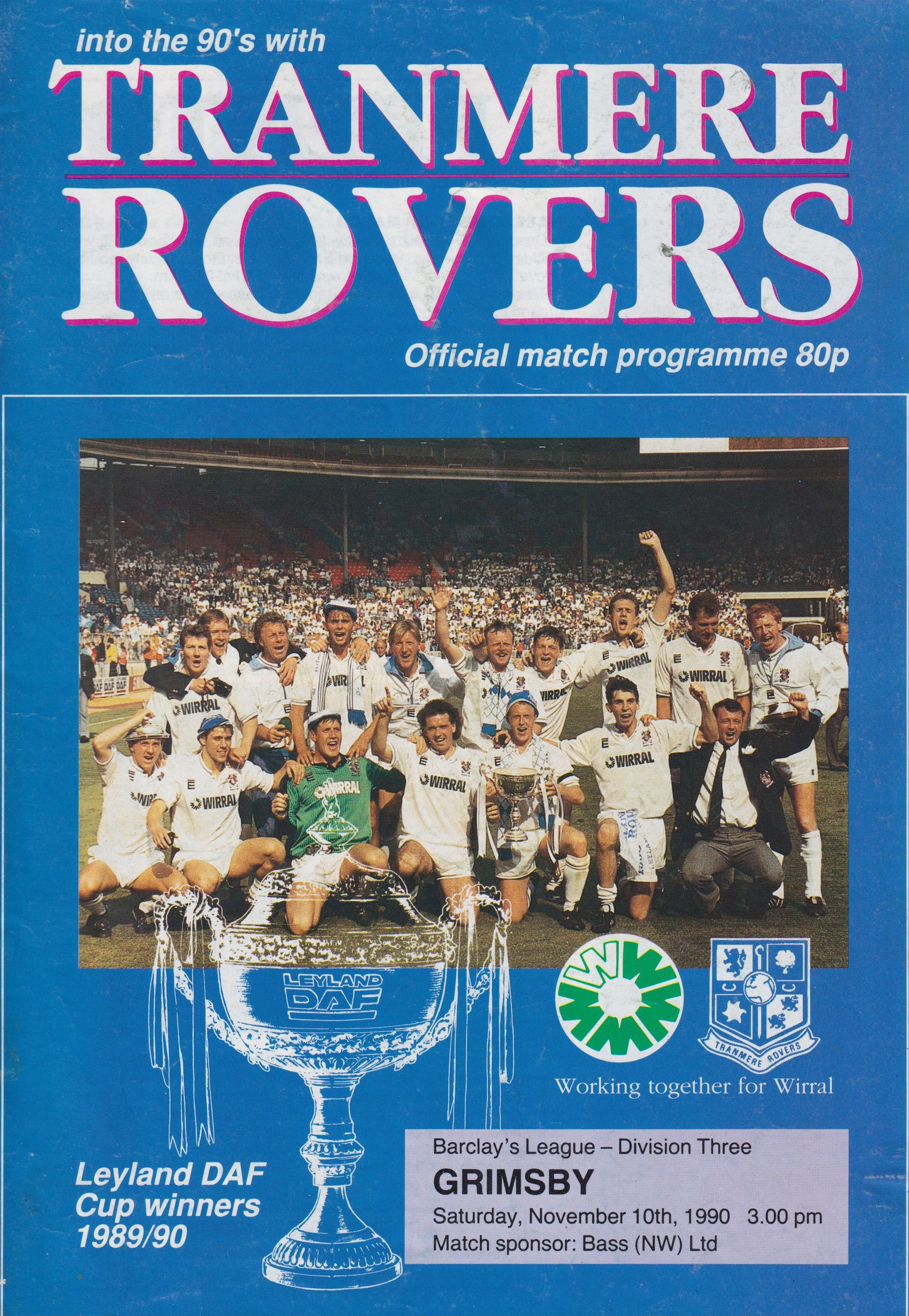Tranmere Rovers v Grimsby Town match programme